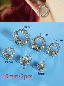 2 件装空心耳塞，适用于男女双喇叭形无螺丝耳环，黄铜花形耳塞，耳塞尺寸 00G 0G 2G 情人节、妈妈、母亲、母亲节、礼物 - ear tunnels - 查看 8