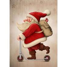 1 件卡通可爱圣诞老人海报快乐圣诞老人帆布画墙壁艺术适合可爱儿童客厅家居装饰圣诞礼物无框架 - 彩色 - 查看 55