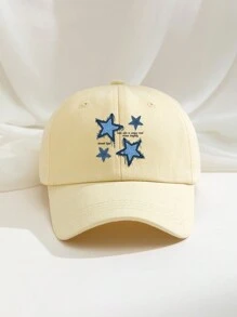 1 chiếc mũ bóng chày in hình ngôi sao năm cánh, mũ chơi golf thoáng khí có thể điều chỉnh, phù hợp cho cả nam và nữ, mũ chống nắng vành cong thời trang, mũ che nắng Y2K cho cặp đôi, sử dụng ngoài trời trong mọi mùa - in - Xem 3