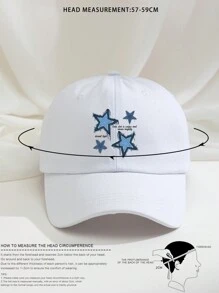 1 chiếc mũ bóng chày in hình ngôi sao năm cánh, mũ chơi golf thoáng khí có thể điều chỉnh, phù hợp cho cả nam và nữ, mũ chống nắng vành cong thời trang, mũ che nắng Y2K cho cặp đôi, sử dụng ngoài trời trong mọi mùa - in - Xem 2