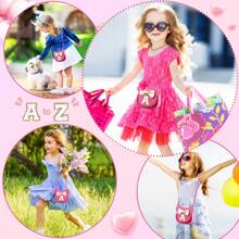 个性化字母钱包，独特钱包，蝴蝶结钱包，小女孩钱包，S码钱包，斜挎包，S码生日礼物，适合2-7岁女孩