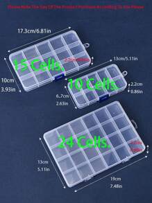 1入組15格漆封印章頭收納盒（不包括封印章頭），透明塑料首飾收納盒，帶網格和蓋子，大容量，方便攜帶和存儲 - 無色 - 查看 9