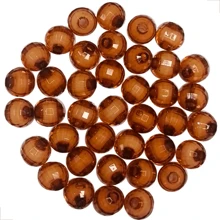 Hexagonal Globe Bead 8mm With Hole White Core 1050pcs - Rỉ Nâu - Xem 3