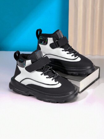 1 双女童高帮靴 - 舒适、防滑、保暖冬季户外鞋 - 适合春季、秋季和冬季