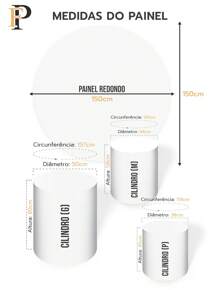 Round Panel Cover Kit + Trio Of Sublimated Cylinder Covers For Girl's Party Decoration, Woman's Country Party - Bộ hoàn chỉnh 5075 - Xem 3