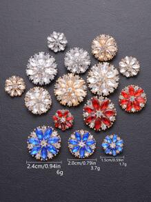 5 cái/gói Nút kim loại thủy tinh hoa hướng dương, Thích hợp cho áo khoác, áo len, bộ đồ, may đồng phục, váy cưới, trang trí, giày dép tự làm, túi xách, hộp quà tặng, làm đồ trang sức, phụ kiện may thủ công, mùa thu/đông - Nhiều màu - Xem 12
