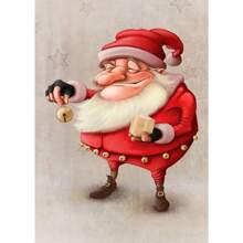 1 件卡通可爱圣诞老人海报快乐圣诞老人帆布画墙壁艺术适合可爱儿童客厅家居装饰圣诞礼物无框架 - 彩色 - 查看 108