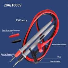 1pc 1000V 20A Universal Digital Multimeter Probe Test Leads For Multimeter Feelers Multimeter Wire Cable Pen Tip - Multicolor - View 3
