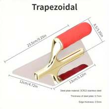 Professional Stainless Steel Putty Knife Set With Red Rubber Handle, Art Paint, Coating, Construction Decoration Tools