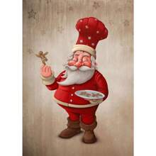 1 件卡通可爱圣诞老人海报快乐圣诞老人帆布画墙壁艺术适合可爱儿童客厅家居装饰圣诞礼物无框架 - 彩色 - 查看 18