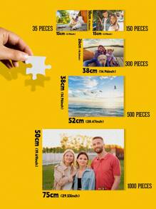 1件定制照片拼图，定制拼图，个性化拼图，35/150/300/500/1000片，照片拼图，成人定制拼图，照片拼图，家庭回忆/男士，婴儿玩具，幼儿玩具，学前玩具，儿童玩具，照片定制拼图，可重复使用，精致，可爱，色彩缤纷，萌趣，定制，独特，个性化，婴儿玩具，周年纪念，生日，母亲节礼物，定制积木玩具和拼图，装点您的家，家庭礼物 - 彩色 - 查看 7