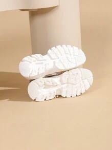 24pcs Women Fashion Color Contrast Letter Pattern Lightweight Road Running Sneakers - Apricot - View 7