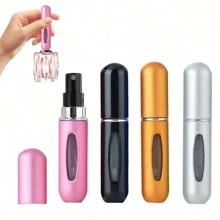 4pcs 5ml Portable Refillable Perfume Atomizer Spray Bottle Fragrance Pump With Travel Case