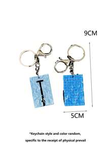 1pc Acrylic Water Wave INS Style Swimming Pool Keychain Bag Charm Pendant Creative Accessory & Small Christmas Gifts Gift Thanksgiving - Royal Blue - View 3