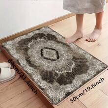 1pc Bohemian Style Floral Patterned Carpet - Fade-Resistant, Soft Flannel Bathroom Mat, Home Decor Home Decor Floor Mats Carpets Home Bathroom Decor Bath Rug Outdoor Rug Door Mat Fall Decor Bathroom Accessories Back To School Entryway Decor - Brown - View 13