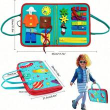 1 Stück Montessori Frühpädagogisches Lernspielzeug, sensorisches Aktivitätsentwicklungsboard für Kleinkinder, Vorschul Stille Buch Beschäftigungsboard Tasche, mit Malboard [Verfügt über Kindergeftifikat]