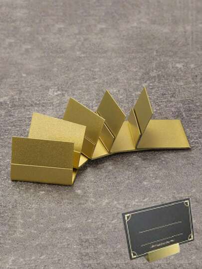 6/1pc Table Number Clips - Metal Seat Card Holder And Photo Holder With Storage Box Seat Card Holder Table Card Holder Steel Card Holder Suitable For Photos, Wedding Menu Holder Stainless Steel Metal Label Display Sign Holder, Gold Table Number Holders