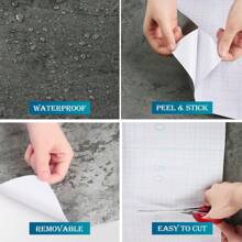 1Roll Thick Dark Grey Black Concrete Wallpaper15.7inX196.8/118.1/39.3in Peel And Stick 3D Faux Darker Gray Concrete Cement Contact Paper Stained Vinyl Wrap Matte Wall Sticker For Walls Bedroom Basement Bathroom Kitchen Cabinet Countertop FurnitureRenovation DIY Easy To Instal And Detachable