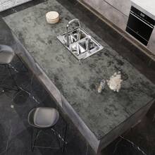 1Roll Thick Dark Grey Black Concrete Wallpaper15.7inX196.8/118.1/39.3in Peel And Stick 3D Faux Darker Gray Concrete Cement Contact Paper Stained Vinyl Wrap Matte Wall Sticker For Walls Bedroom Basement Bathroom Kitchen Cabinet Countertop FurnitureRenovation DIY Easy To Instal And Detachable