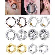 2 件装空心耳塞，适用于男女双喇叭形无螺丝耳环，黄铜花形耳塞，耳塞尺寸 00G 0G 2G 情人节、妈妈、母亲、母亲节、礼物 - ear tunnels - 查看 11