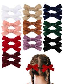 20 piezas Pinzas de pelo pequeñas de boutique para niñas, mini pasadores de pelo de terciopelo tipo caimán para adolescentes y niñas, accesorios de pelo finos para Navidad - Multicolor - Ver 2