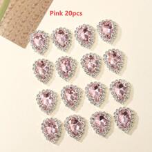 20 件 10x14 毫米泪珠彩色玻璃水晶纽扣、手工缝纫爪链边纽扣、DIY 头饰、服装、鞋子和包包缝纫配件 - 彩色 - 查看 9