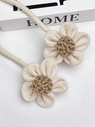 Blomstergardinband, handgjorda dekorativa slipsband i linne, lyxiga, exklusiva knytband för heminredning i vardagsrummet i sovrummet