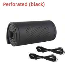 38cm/15 Inch Hand Sewing Steering Wheel Cover, DIY Breathable Anti-Slip Leather Steering Wheel Anti-Scratch Cover, Car Wheel Cover Protector With Needle And Thread, Decorative Modification Accessory, For Most Car Models