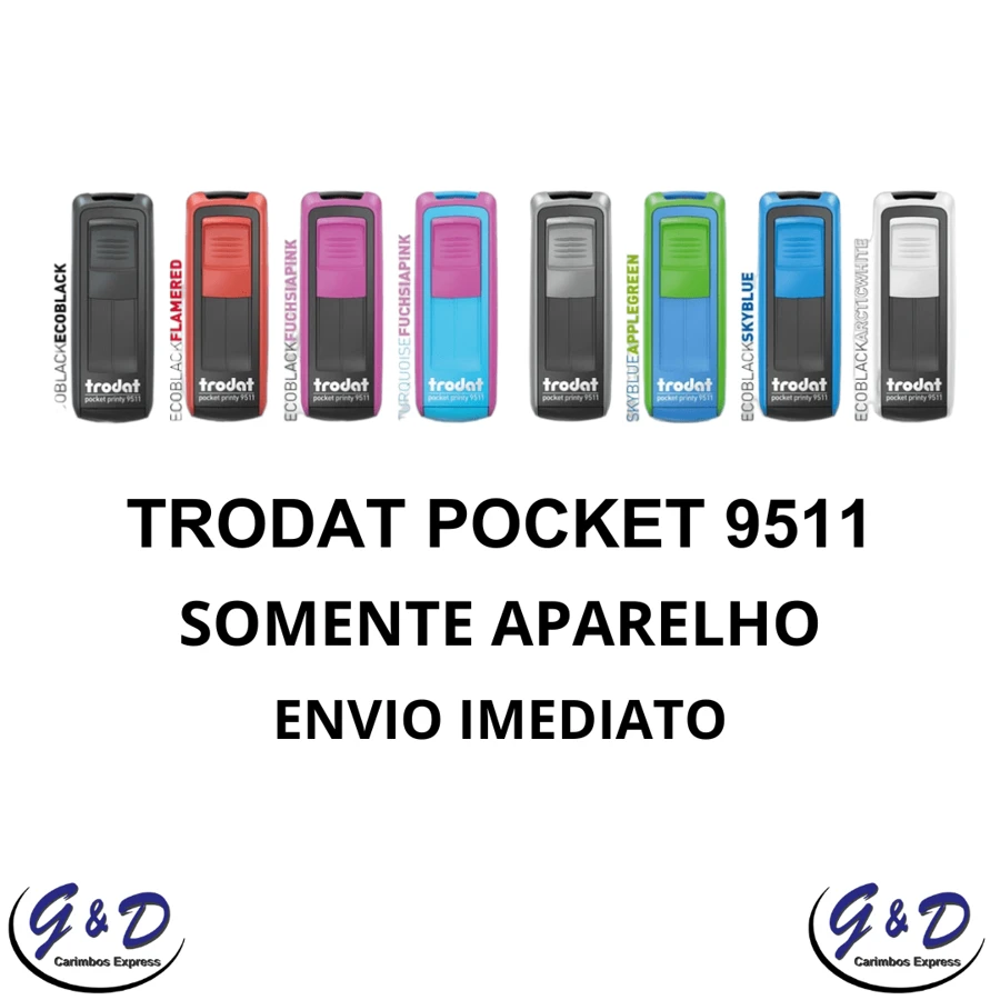 Trodat Pocket Stamp 9511 WITHOUT PERSONALIZATION/DEVICE ONLY - Size 14x38 - Azul - Ver 1