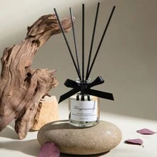 1 Set Diffusore di canne da 50ml/1,69 once, bottiglia diffusore in vetro trasparente e rotonda, set aromaterapia alla gardenia, per la decorazione della casa, camera da letto, ripiano del bagno, deodorante profumato