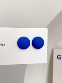 1 Pair Comma Shaped Fashionable Casual Street Style Round Resin Stud Earrings