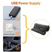 1 件 USB 供电电热毯，便携式单人保暖披肩，背部加热垫，3 种加热设置，适用于办公室午睡、户外/汽车旅行、男女通用圣诞礼物 - 查看 6