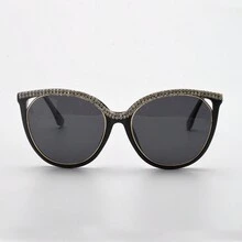 1 Paar Damen Katzenaugen Kristall Cut Out Dekorative Modebrillen, personalisiert, windabweisend, Street-Style, hochwertig, neues Design