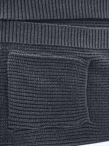 大码纯色开衫毛衣，简约时尚休闲日常穿着，适合冬季 - 深灰色 - 查看 4