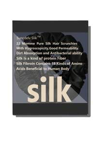 Conjunto com 2 unidades de elásticos de cabelo 100% seda natural, cor sólida, alta qualidade, scrunchies femininos, seda 6A, acessórios para cabelo (22 momme), elásticos de cabelo para rabo de cavalo. - Multicolorido - Ver 14