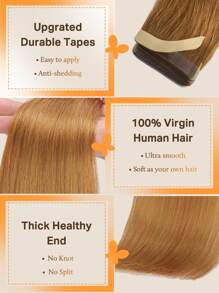 #27 Tape In Hair Extensions Human Hair Invisible Double Side Reusble Tape In Human Hair Extensions Real Straight Human Hair Extensions For Women 20 Pcs/Package 16-26 Inch - S27 - View 5