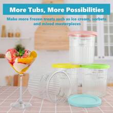 4-Pack Ice Cream Containers Compatible With Ni-Nja Creami Series Ice Cream Maker, Replacement Creami Pints Containers And Lids, Dishwasher Safe - ONLY for Ni-nja Creami Deluxe NC501UK, NC500 Series - View 3