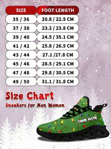 Men's Christmas Custom Name Sneakers, Christmas Colored Lights Designed Name Customization Lightweight Comfortable Soft Bottom Sneakers For Men, Gym Training Breathable Tennis Shoes Christmas Gift For Mom/Dad/Her/Him/Girlfriend/Boyfriend/Wife/Husband/Friend - Black - View 6