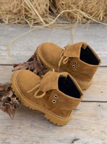 1 Đôi bốt cao bồi cho bé trai/bé gái, Thiết kế móc và vòng hai mục đích, Đế dày, Mềm mại, Thoáng khí, Chống trượt, Thời trang, Cổ điển, Thích hợp cho bé từ 3-15 tuổi, Cho hoạt động ngoài trời, Tụ tập, Du lịch, 4 mùa - màu nâu - Xem 2
