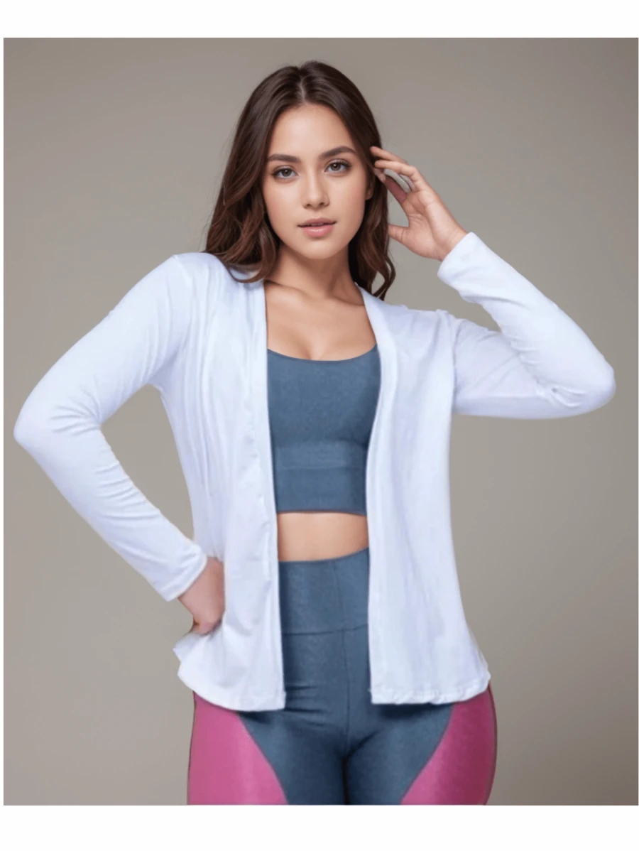 Jacket Coat Blouse Sun Protection Uv50+ Beach Gym - 白色 - 查看 1