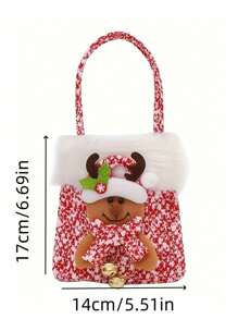 1 pieza de bolsa de tela con boca elástica y diseño navideño, decoración navideña y de vacaciones, recipiente de regalo creativo y exquisito en forma de manzana, el regalo perfecto para amigos y familiares, Navidad - Multicolor - Ver 3