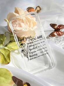 Apple Christian Phone Case Jesus 1pc Minimalist Floral Slogan Solid Color Pattern Transparent Full Body Anti-Slip Phone Case Compatible With Iphone 11/12/13/14/15/16 Pro Max - Multicolor - View 2