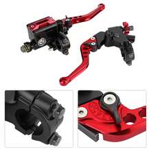Palancas de cilindro maestro, 1 par 7/8pulgada (22 mm) Motorcillo universal embrague de freno de freno maestro del depósito del cilindro reemplazo rojo - Rojo - Ver 3