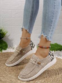 Zapatillas slip-on casuales para mujer, ligeras y cómodas - Caqui - Ver 8