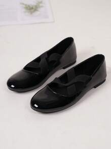 Giày bệt đế thấp mũi tròn Mary Jane quai chéo mùa xuân/thu 2024 mới về, giày ba lê đen cổ điển, giày thời trang thanh lịch đa năng cho nữ - màu đen - Xem 6