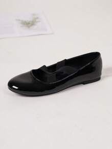 Giày bệt đế thấp mũi tròn Mary Jane quai chéo mùa xuân/thu 2024 mới về, giày ba lê đen cổ điển, giày thời trang thanh lịch đa năng cho nữ - màu đen - Xem 7