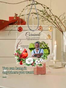 1pc Customized Commemorative Pendant, Personalized Photo And Name, Acrylic Ornament For Time, Family Exclusive Photo Decoration, Tree Hanging Decoration Gifts Birthday Graduation - Multicolor - View 7