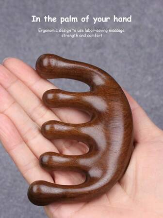 1 件简约多功能天然 5 爪刮痧按摩梳，防脱发按摩发刷，男女皆宜，女士情人节礼物生日男朋友女朋友