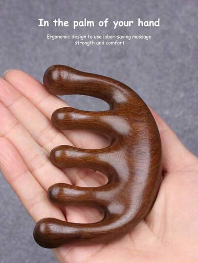 1 Pc Minimalist Multi-Function Natural 5-Claw Gua Sha Massage Comb, Anti-Hair Loss Massage Scalp Acupressure Comb For Men And Women