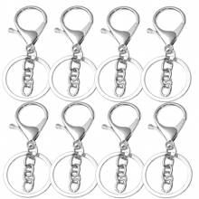 12/20/30个装龙虾爪扣钥匙扣，DIY工艺钥匙扣配件，带钥匙圈夹钩，适用于钥匙圈制作、珠宝制作，金属龙虾扣旋转触发夹，带开口钥匙圈 - 中8龍蝦扣 - 查看 1